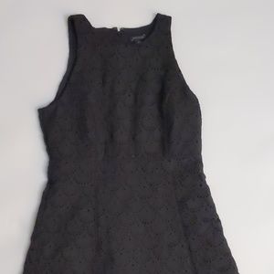 Ann Taylor black eyelet lace a-line dress size 2